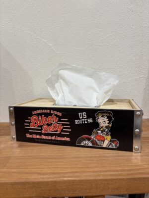 ウッドティッシュボックス　バイカーベティ